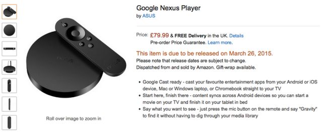 Fotografía - [Actualización: Ficha Eliminado] Google Nexus jugador está viniendo a El Reino Unido El 26 de marzo según Amazon UK Ficha